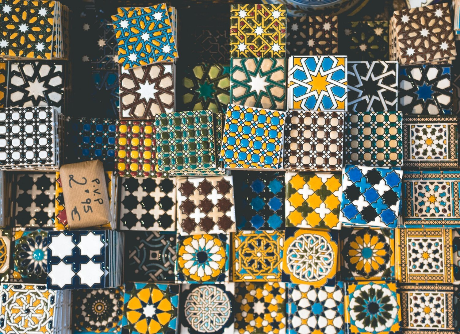 Hand-painted azulejo tiles, still sold by the crate